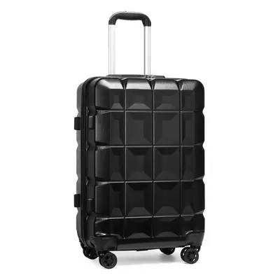 (24 inch) Black Lightweight ABS Hard Shell Luggage with TSA Lock Spinner Wheels