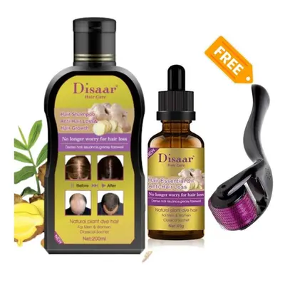 Disaar Anti-Hair Loss & Hair Growth Shampoo & Oil With Free Derma Roller |3Pcs Hair Care Kit |Re