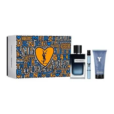 Ysl Y Pcs Set For Men: 3.3 Eau De Parfum + 0.33 Travel Spray + 1.6 Shower Gel