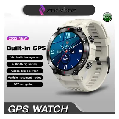 (grey, Silica gel) Zodvboz Gps Smart Watch Men New Outdoor Sports Watch Waterproof Fitness Hours