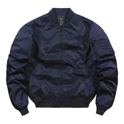 (dark blue, 3XL) New Fashion Tough Guy Jacket Thin Bomber Jacket Men