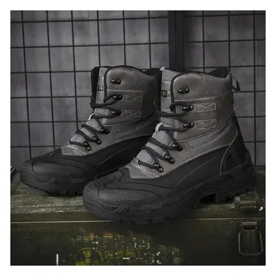 (grey, 46) Tuinanle Men Ankle Boots Hiking Safety Shoes Mens Athletic Shoes Outdoor Waterproof L