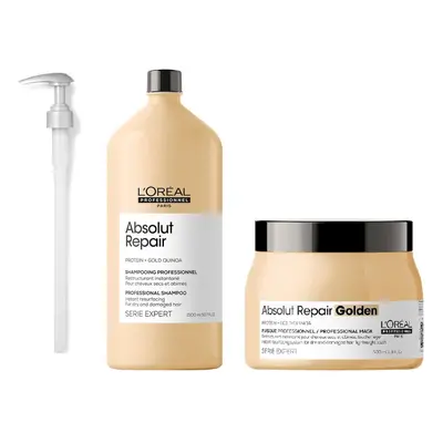 L'Oreal Serie Expert Absolut Repair - Pump - Shampoo 1500ml - Golden Mask 500ml