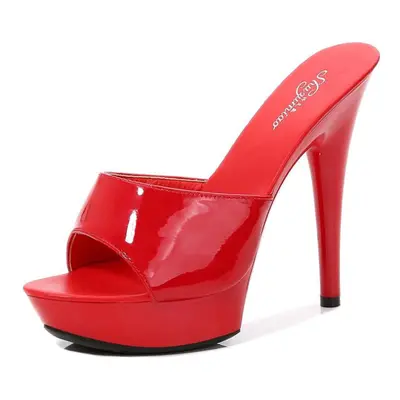 (red, 39) Women Shoes Sandals Outside Slippers High Heels 13cm Sexy High Platform Stiletto Ladie