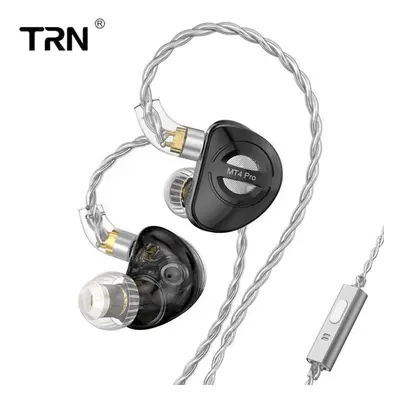 (black, Type-C microphone) Trn Mt4 Pro Upgrade Ear-in-ear Headphones Hifi Dual Motor Motor Movie