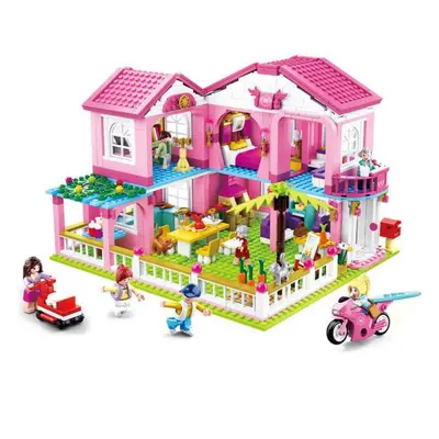 (as the picture) 896pcs Holiday Garden Villa Princess Girl Castle Assembled Building Block Educa