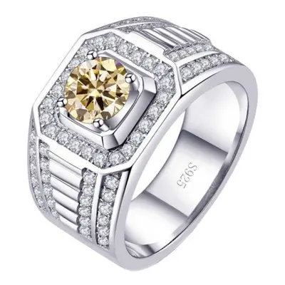 (champagne, 12) Bagueringen Carat D Color Real Moissanite Diamond Rings Sterling Silver Jewelry 