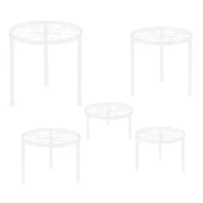 (white) 5pcs Metal Plant Stands Sturdy Construction High Stability Rustproof Strong Load-bearing