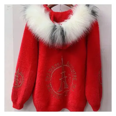 (red, 3XL) Autumn And Winter Women&apos;s Jacket New Weighted Thick Section Mink Velvet Jacket L