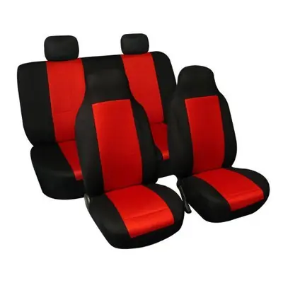 FH Group Full Set Car Seat Covers Red 3D Air Mesh - Universal Fit Auto