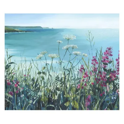 (60cm x 80cm, Blue/Green/Pink) Claire Henley Coastal Walk June Canvas Print