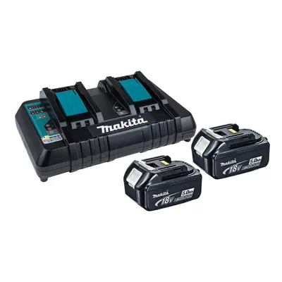 Makita BL1850 18v x LXT 5.0ah Lithium-Ion Batteries + DC18RD Dual Port Charger