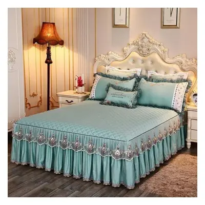 (light green, Skirt sheet 150x200cm) (no Pillowcase)bedding Sets Textile Princess Lace Quilted B