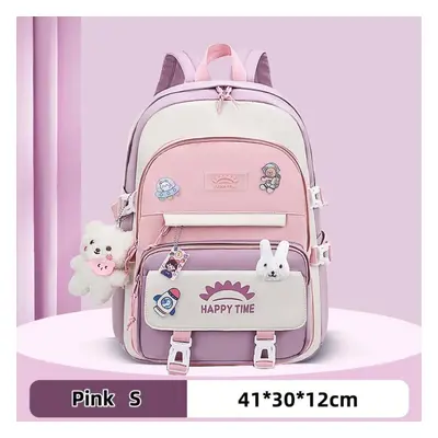 (pink, S) Girl&apos;s Schoolbag Cute Korean Style Student Backpacks School Bags For Teenage Girl