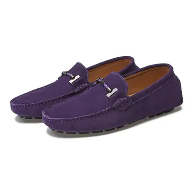 (purple, EU: 40) Men's Moccasins Horse Bit Loafer Driving Gommino Comfort Flats Casual Slip-ons 