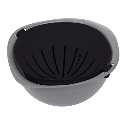 Kitchen Food Salad in Swivel Wash Colander & Serving Mixing bowl set, Black & Grey