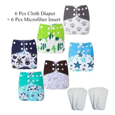 (Gril Color Randomly, as the picture) Baby Pcs Waterproof Reusable Cloth Diaper Set For Months A