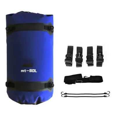 (blue, 80L) 40/80l Motorcycle Waterproof Tail Bag Travel Outdoor Dry Luggage Roll Pack Bag Motor