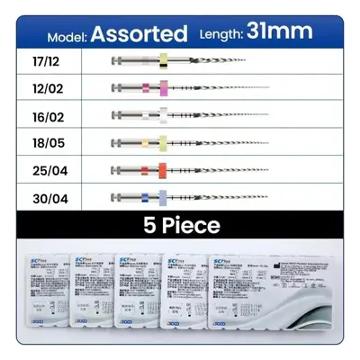 (as the picture, 31mm Assorted boxs) Coxo Soco Plus Heat-activated Niti Root Canal Files Boxes F