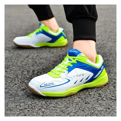 (white,green, 40) Unisex High-quality Anti-skid Wear-resistant Badminton Shoes Tennis Shoes Tabl