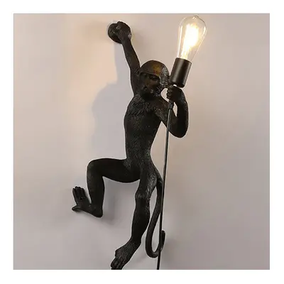 (black Byb) Nordic Hemp Rope Monkey Lamp Pendant Lamp Creative Cafe Industrial Style Chandelier 