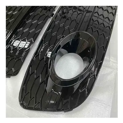 1pair Lh rh All Black Car Front Fog Light Cover Honeycomb Grille Grill For Q5 2014 2016