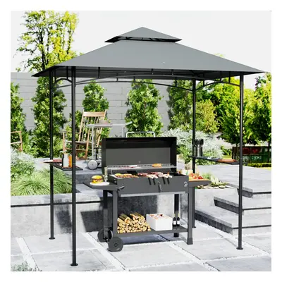 Outsunny 8' x 5' Grill Gazebo, Double Tiered Outdoor BBQ Shelter, Grey