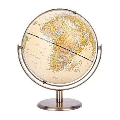 20cm World Globe Antique Globe Metal Arc and Base Bronzed colour All direction rotating Educatio