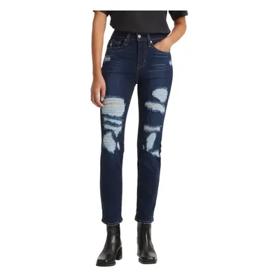 Levi's Women's High Rise Straight Jeans Also Available in Plus Dark Indigo Destructed Regular