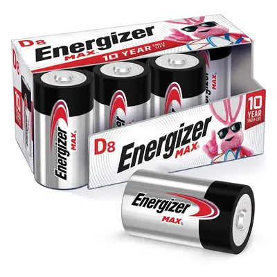 Energizer Max D Batteries, Premium Alkaline D Cell Batteries (8 Battery Count)