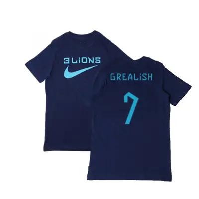 (SB) England Three Lions Tee (Navy) - Kids (Grealish 7)