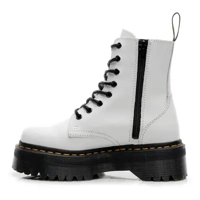 (White, 41/25.5cm) Genuine leather Jadon thick-soled 8-hole Martin boots for women high-top side