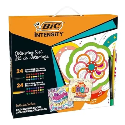 Intensity Colouring Set with Felt Tip Pens, Colouring Pencils and Colouring Books - Be Peaceful: