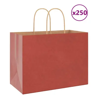 (red, x x cm) vidaXL Paper Bags pcs with Handles Brown 21x11x36 cm Paper Grocery Bag