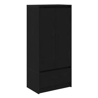 vidaXL Cabinet with Drawer Black Oak 55.5x34x119.5 cm Engineered Wood