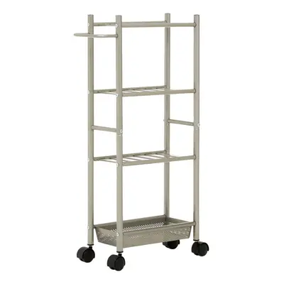 4 TIER TROLLEY BRUSH NICKEL WITH BASKET