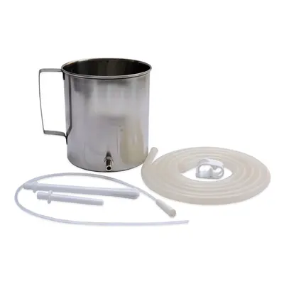 High Grade Stainless Steel Enema Kit (1.5 Quart) with Medical Grade Silicone Hose by HealthGoods