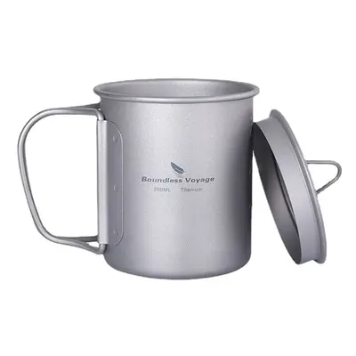 (Ti3033D 200ml) Titanium Mug Camping Pot Water Cup Lightweight Cookware Picnic Drinkware Tablewa