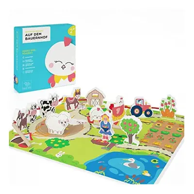 Merle Toys On the Farm threading game: Montessori toy for children aged 2, years, wooden toy for