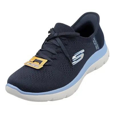 (4) Skechers Slip-ins Summits Vegan Womens Fashion Trainers in Navy Blue