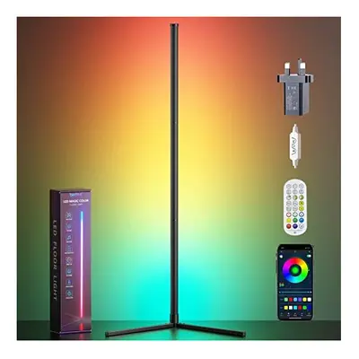 Floor Lamp, LED Floor Lamp RGB 4.2ft Dimmable Colour Changing Standing Light with APP/Remote Con