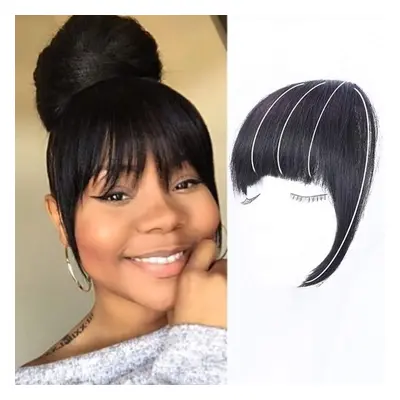 Clip in Bangs Natural Black Bangs Clip in Fringe Hair Extensions Remy