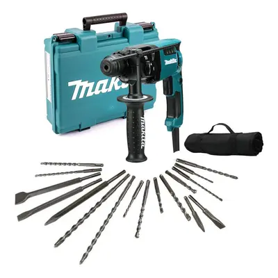 Makita HR1840 240v SDS Plus Mode Rotary Hammer Drill 470w + 17pc SDS Bit Set