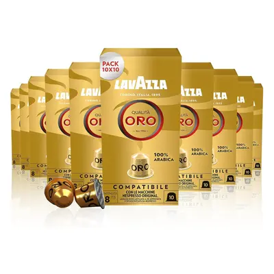 Lavazza, QualitÃ Oro, Nespresso Compatible Aluminium Capsules, Packs of Capsules