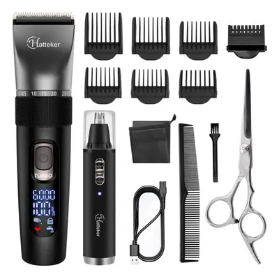 HATTEKER Professional Hair Clipper Multifunction Haircut for Men Stainless steel Blade Hair Trim