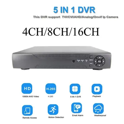 (black, EU Plug) Cctv 8ch Dvr Bnc Connector Digital Video Recorder 2mp Xvr 1080p In Dvr Coaxial 