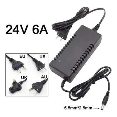 (black, 24V 6A EU Plug) 24v 6a 6000ma Ac 110v 220v To Dc 24v 6a Adapter Power Supply Converter C