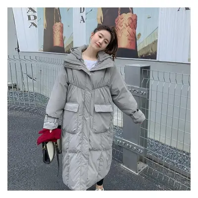 (gray, XL) Parka Women Winter Coat (women&apos;s Long Style) New Fashion Thickened Hooded Cotton