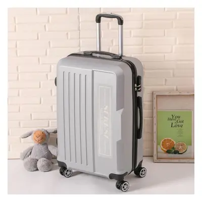 (silver, 34*23.5*55cm) Luggage Suitcase Trolley Case Travel Bag Rolling Wheel Carry-on Boarding 