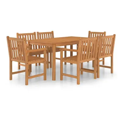 vidaXL Solid Teak Wood Garden Dining Set Piece Chairs and Table Outdoor